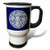 3dRose tm_220439_1 Willow Pattern in Delft Blue and White Travel Mug, 14 oz, White