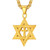 U7 Men Hip Hop Jewelry 18k Gold Plated Wheat Chain Vintage Cross Star of David Pendant Israel Necklace 22-24 Inch