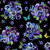 Timeless Treasures Pansy Paradise Bouquets Fabric Black Cotton Fabric