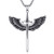 Mens Stainless Steel Pendant Necklace Angel Wings Sword Cross Pendant with 24 Inches Link Chain