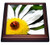 3dRose trv_23519_1 Ladybug on a Daisy Ii Trivet with Ceramic Tile, 8 by 8", Brown