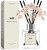 Real Flower Reed Diffuser Set for Bathroom Air Fresheners, Oil Diffuser Sticks | Vanilla Whiskey Scent 5.1 fl oz Home Fragrance with Sticks Defusers | House Bedroom Office Shelf Decor
