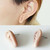 Gixaxak 1 Pairs Cute Ear Studs Female Retro Simple Small Hollow Out Ear Earrings Hypoallergenic Weird Ear Shape Studs Korean Style Ear Stud for Mens Womens