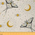 Moth Fabric by The Yard, Halloween Gothic Upholstery Fabric, Sun Moon Decorative Fabric, Starry Sky Galaxy Geometric Dot Indoor Outdoor Fabric, DIY Art Waterproof Fabric, Yellow Black, 3 Yards