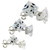 3 Pair Set Sterling Silver Cubic Zirconia Square Studs Earrings 4, 5 and 6mm Princess cut