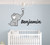 Personalized Name Elephant Nursery - Baby Girl Decoration - Mural Wall Decal Sticker for Home Interior Decoration Car Laptop (Wide 26" x 14" Height)