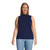 Lands' End Womens Lightweight Jersey Sleeveless Mock Deep Sea Navy Regular Medium