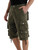 YGREYG Mens Cargo Shorts Long Capri Below The Knee Shorts 3/4 Relaxed Fit Long Shorts with Pockets,Olive Green 34