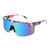 Karsaer Vision 80s 90s Retro Semi Rimless Sunglasses Neon Visor Shades Rainbow Sunlasses for Men Women