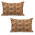 Ambesonne African Quilted Pillowcover Set of 2, Motif with Pattern Design, Standard King Size Pillow Cover for Bedroom, 36" x 20", Sand Brown Orange