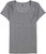 Reebok Womens Fitted Marled Basic T-Shirt, Grey, Large