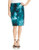 Adrianna Papell Women's Printed Pencil Skirt, Teal Multi, 16