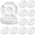 16 Pack 5 Sectional Plastic Serving Trays Round White Chips and Dip Tray Fruit Appetizer Serving Plate 10 Inch Veggie Platter Tray Divided Snack Serving Tray for Party Nut Candy Fruit Dish Platter