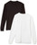 Soffe Men's Midweight Cotton Long Sleeve Tee, Black/White (2 Pack), Large