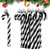 60 Pcs Christmas Glitter Candy Cane Plastic Candy Cane Ornaments Candy Cane Xmas Tree Decorations Christmas Tree Hanging Ornaments for Holiday Party Decoration Favors (Black)