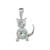 Sterling Silver Clear Cubic Zirconia April Birthstone Cat Necklace 16 inch TOL_150