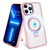 IKARY iPhone 12 Case & iPhone 12 Pro Case with Hidden Magnetic Stand, Compatible with Magsafe & Military-Grade Drop Protection, Translucent Matte Back Slim iPhone 12/12 Pro Phone Case 6.1 inch, Pink