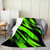 Feelyou Green Black Plush Throw Blanket, 40"x50" Kids Stripes Flannel Fleece Blanket for Sofa Couch Boys Teens Modern Striped Art All Season,Bed Blanket Breathable Abstract Art
