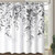 Zussun 84 Inch Extra Long Gray and White Eucalyptus Shower Curtain Watercolor Grey Floral Plant Leaf Shower Curtains for Bathroom Flower Waterproof Fabric Bath Curtain with Hooks (Black, 72'' x 84'')