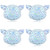 Plastic Earrings, KMEOSCH 2 Pairs Plastic Bling Pig Head Earrings Studs for Sensitive Ears (Blue)