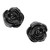 Black Rose Studs Pair of Earrings by Alchemy Gothic by Alchemy Gothic