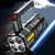 PTJKU Rechargeable LED Spotlight Flashlights, Super Bright Flashlight with 4 Modes, Large Searchlight for Fishing, Hiking and Camping (Black)