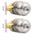 Probrico Privacy Door Knobs Brushed Nickel Finish, Interior Keyless Door Knobs Locks for Bedroom or Bathroom, 2 Pack