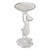 Creative Co-Op Cast Iron Bunny Rabbit Holder (Holds 3 Inch Pillar Candle), Whitewashed Finish Accent Decor