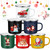 Zhehao 6 Pcs Christmas Coffee Mug Winter Holiday Enamel Mugs 12 oz Seasonal Merry Christmas Hot Chocolate Mug Xmas Coffee Cups for Christmas Coffee Tea Women Kids Coworkers Gift (Funny Santa Design)