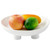 Denique White Ceramic Fruit Bowl for Kitchen Counter, 10inch Pedestal Bowl Decorative Bowl for Table Countertop, 4-Legs Large Ceramic Bowl for Fruit Breads Snack