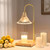 Candle Warmer Lamp with Timer, Dimmable Gold Candle Lamp, Wax Melter Lamp for Jar Candles, Height Adjustable Electric Candle Lamp Warmer with 2 Bulbs for Elegant Home Decor Warming Gifts, Wooden Base