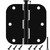 AEEKEL 30 Pack Matte Black Door Hinges 3.5 x 3.5 Inch, Interior Rounded Door Hinges with 5/8" Radius, Heavy-Duty Black Hinges Removable Pin for Standard Bedroom Office Door Hardware