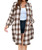 TIYOMI Plus Size Shirts For Women Long Sleeve Plaid Blouses Button Down Button Up Flannel Shacket Jacket Brown Plaid Shacket Loose Fit Fall Long Jacket Coats Fall XL 14W 16W