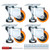 3 Inch Leveling Plate Caster Wheels, Caster Wheels Heavy Duty with Adjustable Leveling Feet Wheels, Swivel Plate Casters Set of 4 for Furniture, Bookshelves, Machine Equipment, Workbench