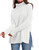 LILLUSORY Women's Cute Turtleneck Sweater 2023 Fall Fashion Casual Trendy Oversized Long Knit Pullover Winter Tunic Sweater Outfits Clothes White