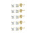 5-Pair Set Yellow Gold Flashed Sterling Silver Cubic Zirconia Princess-Cut 5mm Square Stud Earrings