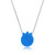 Sterling Silver Rhodium Created Blue Opal Tulip 16"+2" Necklace