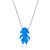 Sterling Silver Rhodium Created Blue Opal Little Girl 16+2" Necklace