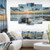 Design Art PT9846-373 Bright Sydney Sunset Over Sea - Seashore Canvas Wall Artwork - 60X32 5 Piece, 60X32 - 5 Panels Diamond Shape, Blue