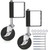4 Inches Heavy Duty Spring Loaded Gate Caster Wheels with Side Lock Brake, 275 lbs Load Capacity