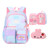 PRNGCAN Kawaii Backpack Girls Backpack Starry Rainbow Bookbag Cute Fashion Backpack Laptop Travel Bag (Blue-16.5in)