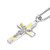 YL Men's Stainless Steel Jesus Christ Crucifix Cross Lord's Prayer Pendant Necklace with 18k Gold