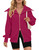MEROKEETY Sweatshirt for Women Long Balloon Sleeve Full Zipper Turndown Collar Workout Activewear, Magenta, S MEROKEETY Sweatshirt for Women Long Balloon Sleeve Full Zipper Turndown Collar Workout Activewear, Magenta, S