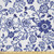 Lunarable Floral Fabric by The Yard, Swirl Flower Pattern Folk Russian Folk Cultural Petals Ornamental Image, Microfiber Fabric for Arts and Crafts Textiles & Decor, 3 Yards, White Blue