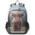 Glaphy Highland Cattle Cow Pattern Backpack School Bag Lightweight Laptop Backpack Student Travel Daypack with Reflective Stripes