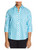 Foxcroft Womens Blue Stretch Striped 3/4 Sleeve Collared Button Up Top Plus 16W