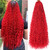 Unionbeauty 24 Inch Red Boho Box Braids Crochet Hair Goddess Box Braids Crochet Hair 8 Packs Bohemian Hippie Box Braids Crochet Hair for Black Woman Curly Braids Synthetic Braiding Hair Extension Red#