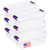 Tribello Plastic Storage Containers with Lids, Clear Plastic Storage Bins with Lids Stackable, 6 Pack - Made In USA (6 Quart)