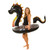 PoolCandy Inflatable Glitter Dragon 48inch Pool Tube with Matching Drink Float The Perfect Summer Pool Toy