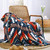 CASAAGUSTO Boho Sherpa Throw Blanket, Aztec Queen Blanket, Ultra Soft, Warm, Cozy, Plush, Thick Fleece Bohemian Throw Blanket for Couch, Bed, Sofa (Navy Blue 90 * 90 Inch)